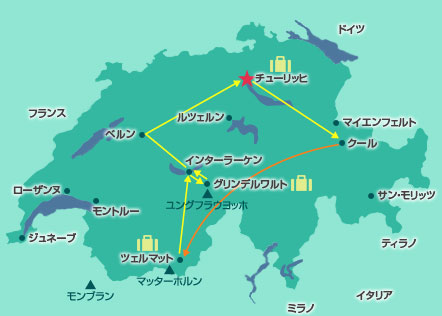 スイス観光地図